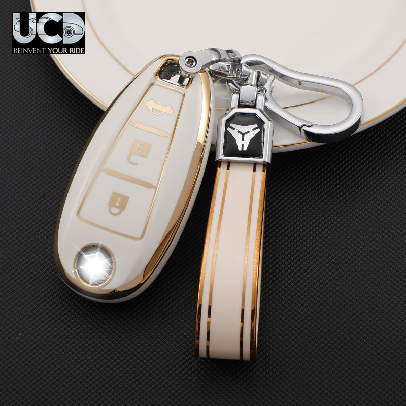TPU Gold Series Car Key Cover For Skoda Jetta