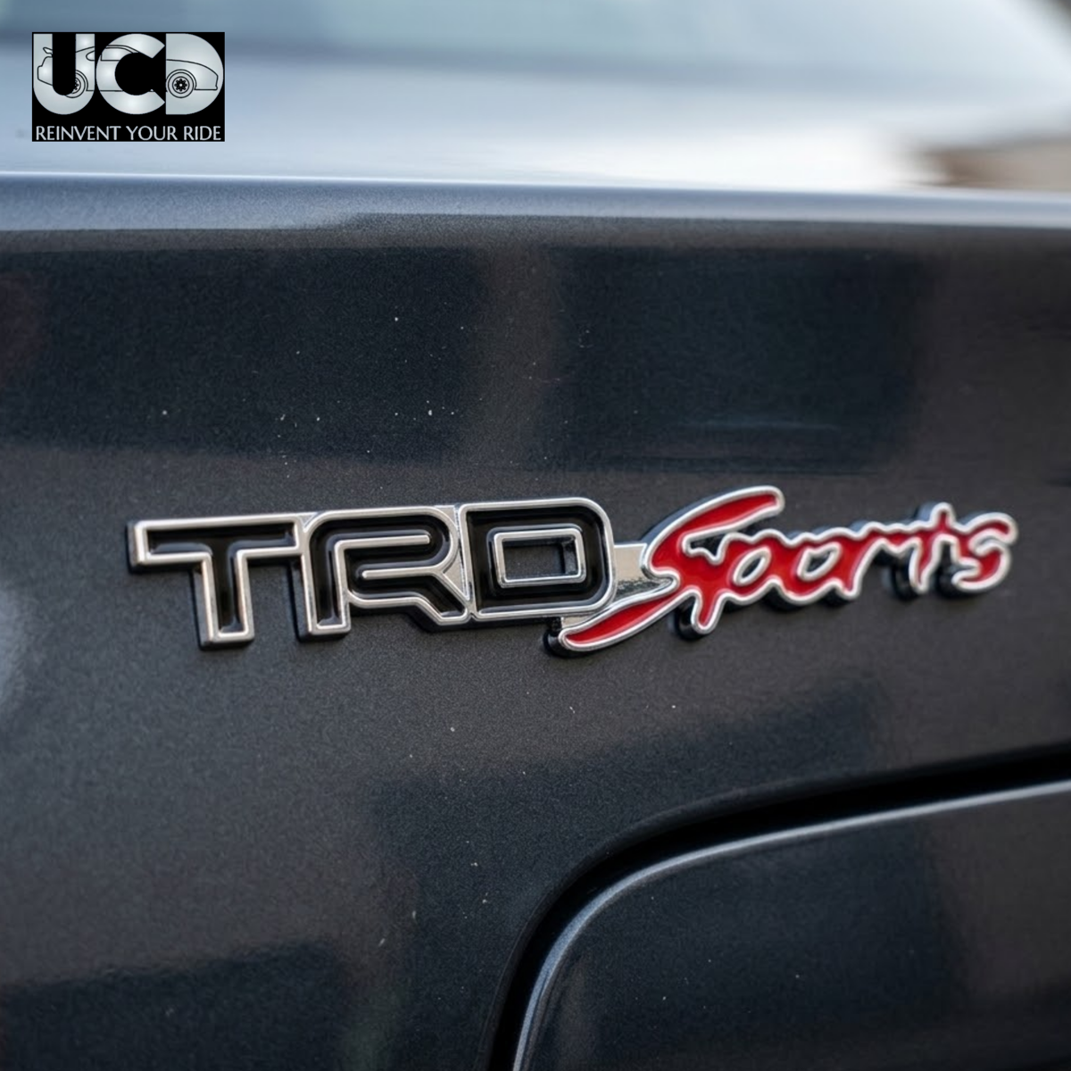 Urban Car Decor 3D Metal TRD Sports Car Badge Emblem Sticker | Premium Aluminum Alloy Chrome TRD Sport Logo Decal | Self-Adhesive Car & Bike Exterior Decoration | Metallic Auto Styling Accessory