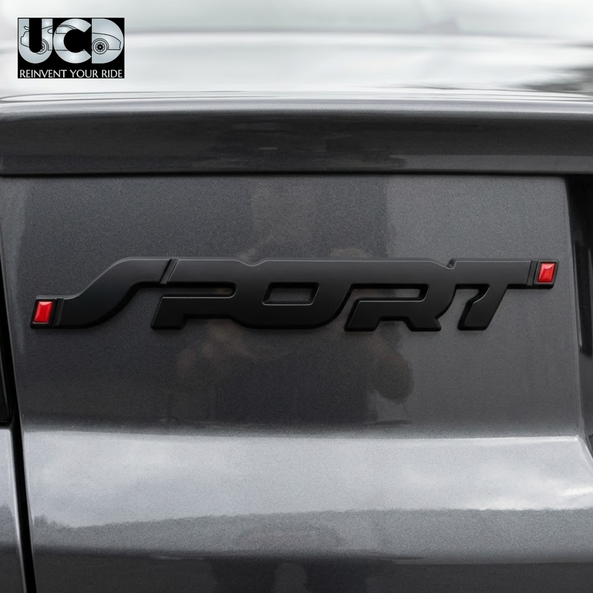 Urban Car Decor 3D Metal Sport Car Badge Emblem Sticker | Premium Aluminum Alloy Chrome Sport Logo Decal | Self-Adhesive Metallic Badge for Car, Bike & SUV Exterior | Stylish Auto Styling Accessory