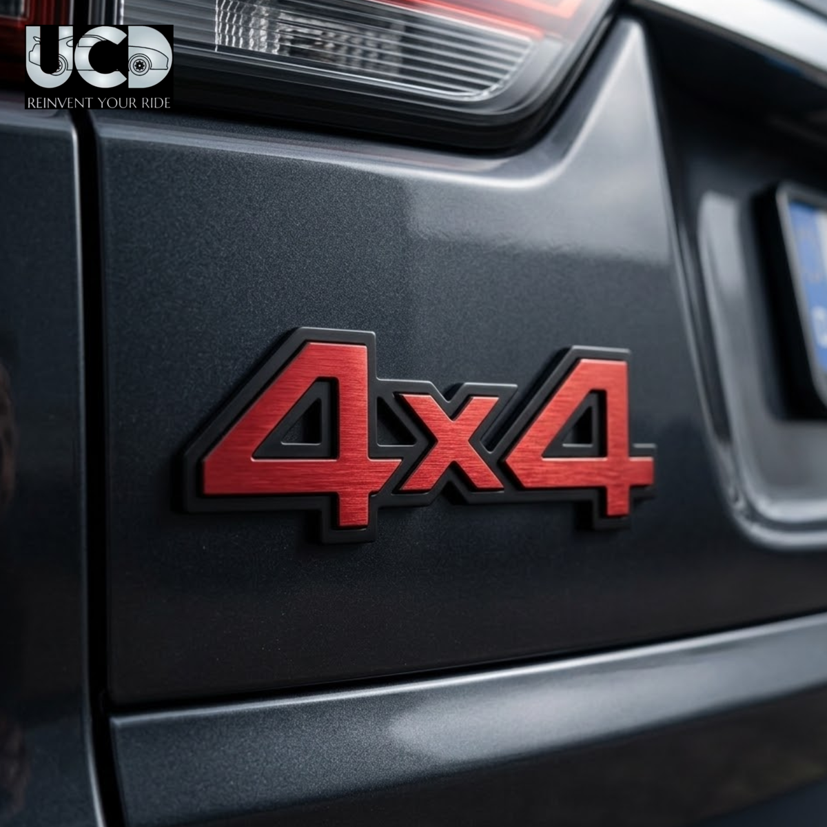 Urban Car Decor 3D Metal 4X4 Car Badge Emblem Sticker | Premium Aluminum Alloy Chrome 4x4 Logo Decal | Self-Adhesive Metallic Badge for Car, Jeep & SUV Exterior | Stylish Off-Road Auto Decoration Accessory