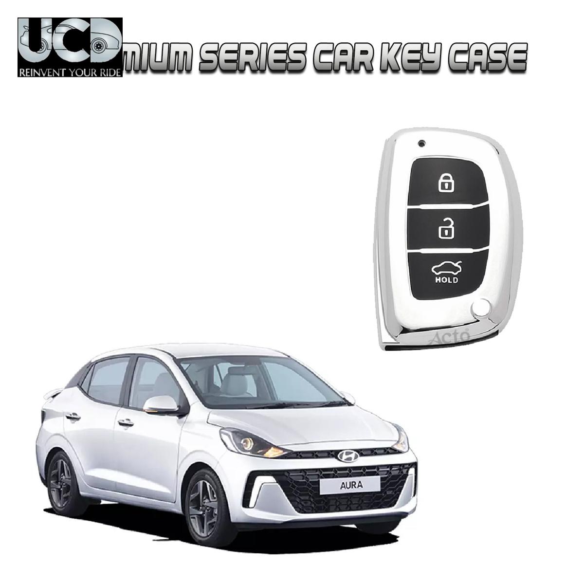 Car Key Cover Chromium Series Compatible with Aura