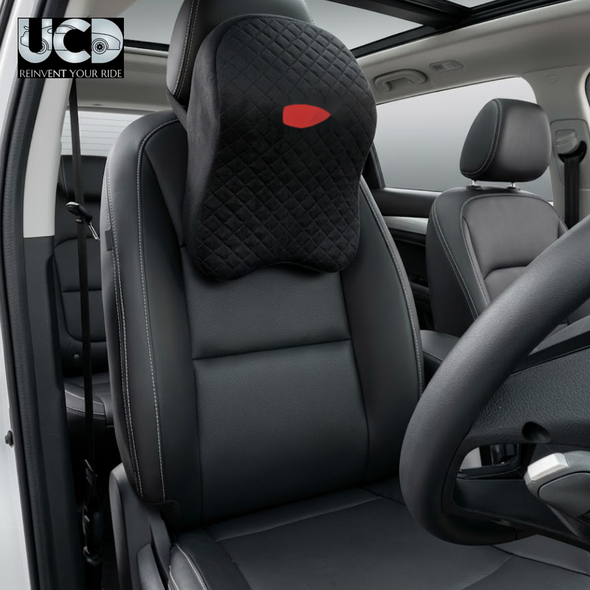 Premium Car Neck Rest Jumbo for Seat Headrest | Ergonomic Memory Foam Cushion | Soft Quilted Design | Neck Support for Long Drives | Universal Fit for All Cars