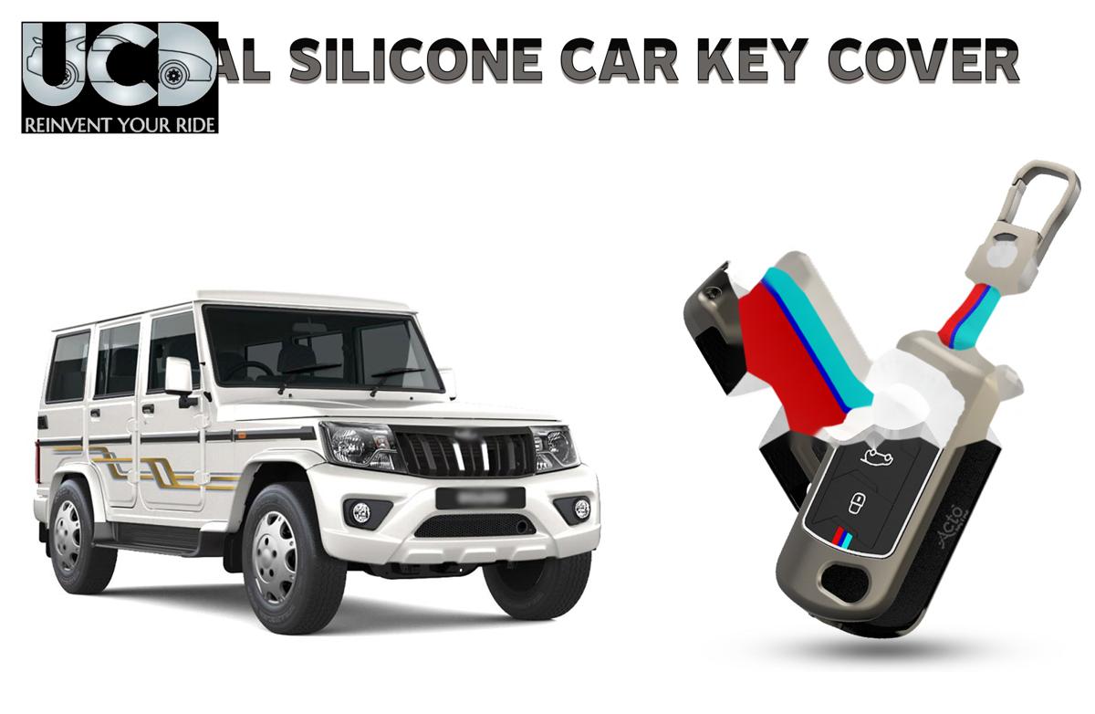 Car Key Cover Metal Silicone Compatible with Mahindra Bolero 2020+