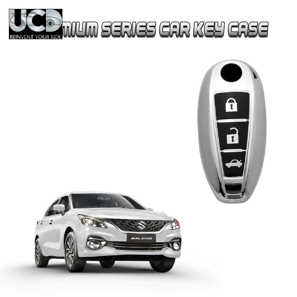 Car Key Cover Chromium Series Compatible with Baleno