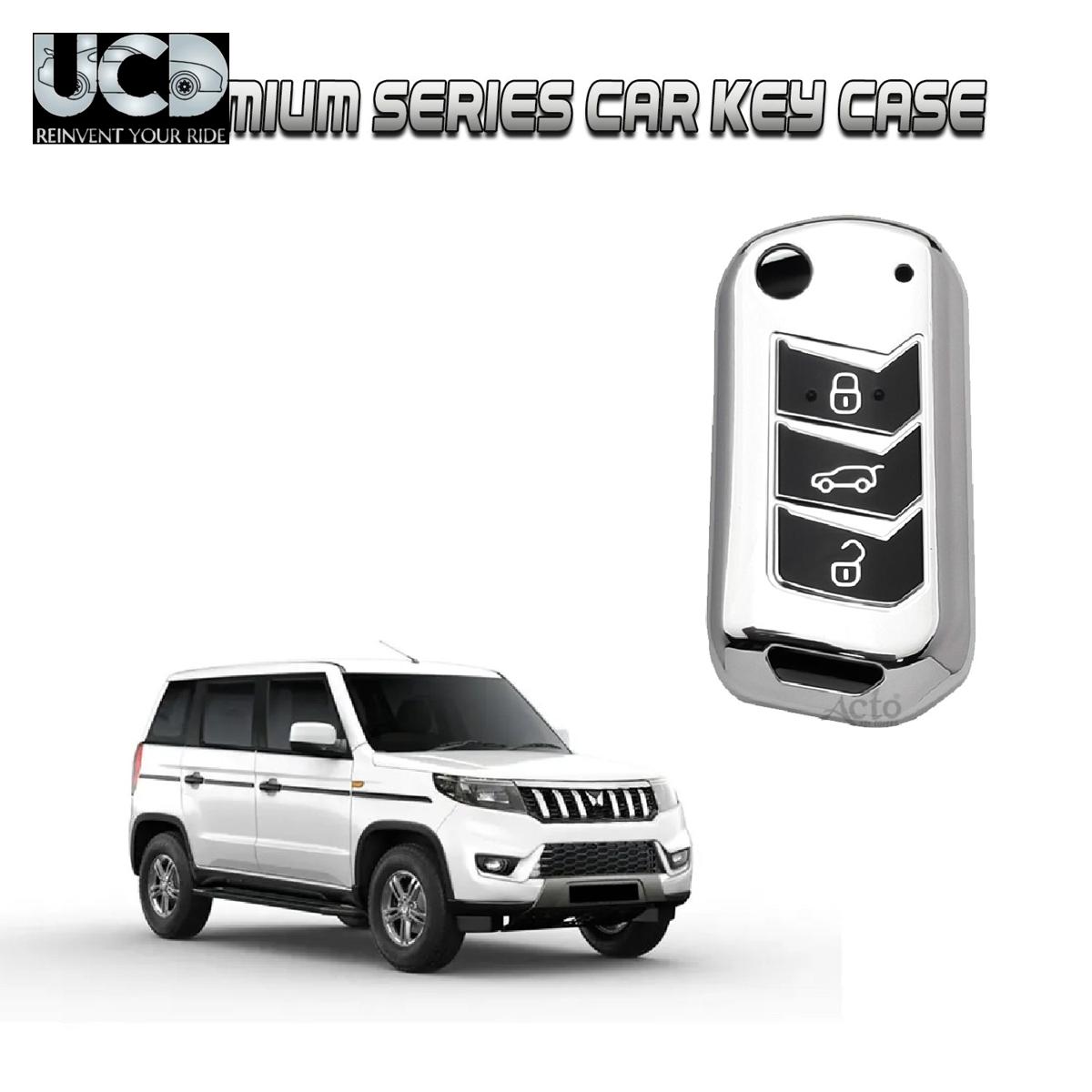Car Key Cover Chromium Series Compatible with Bolero 2020