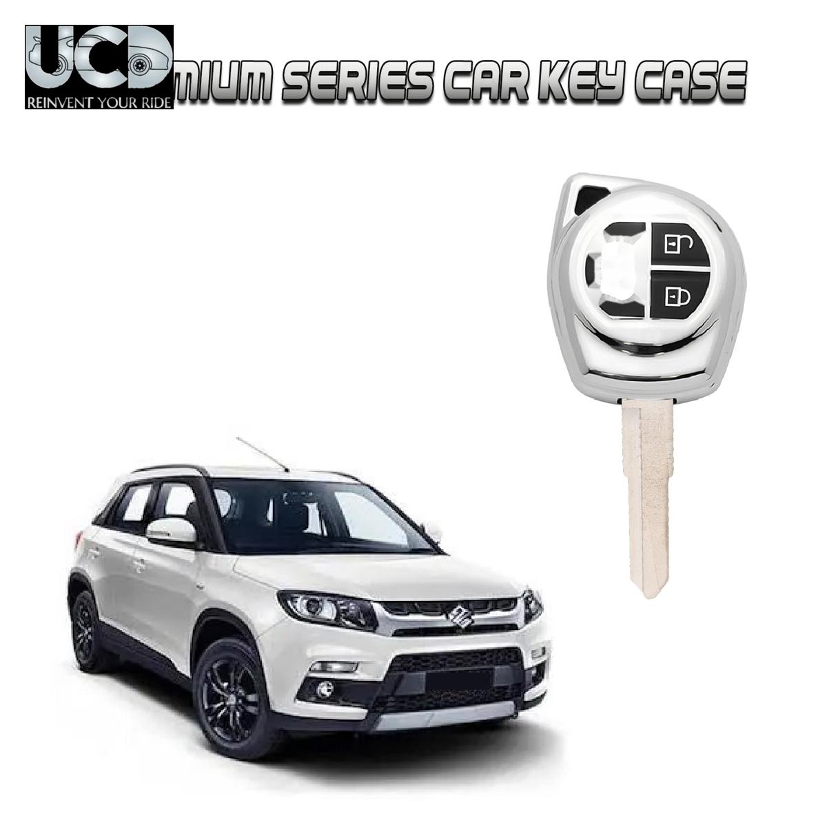 Car Key Cover Chromium Series Compatible with Brezza