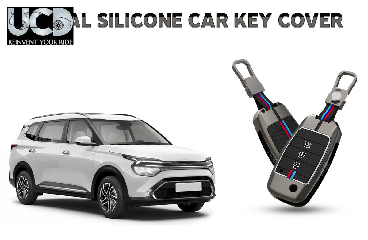 Car Key Cover Metal Silicone Compatible with Kia Carens