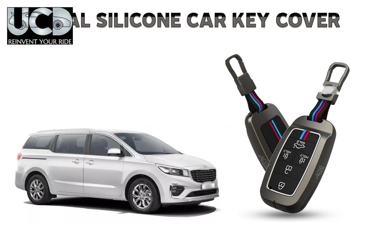 Car Key Cover Metal Silicone Compatible with Kia Carnival