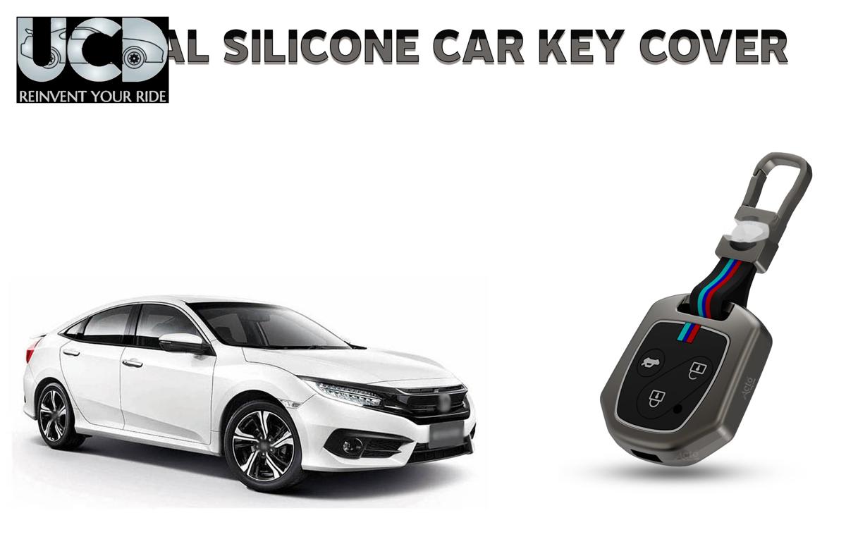 Car Key Cover Metal Silicone Compatible with Honda CR-V