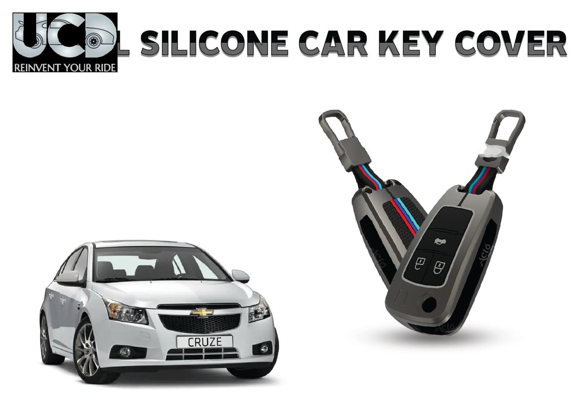 Car Key Cover Metal Silicone Compatible with Chevrolet Cruze