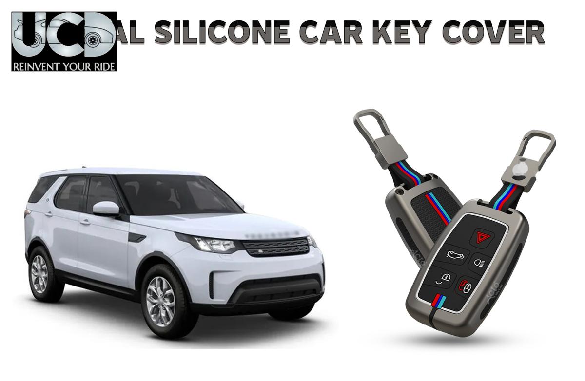 Car Key Cover Metal Silicone Compatible with Land Rover Discovery