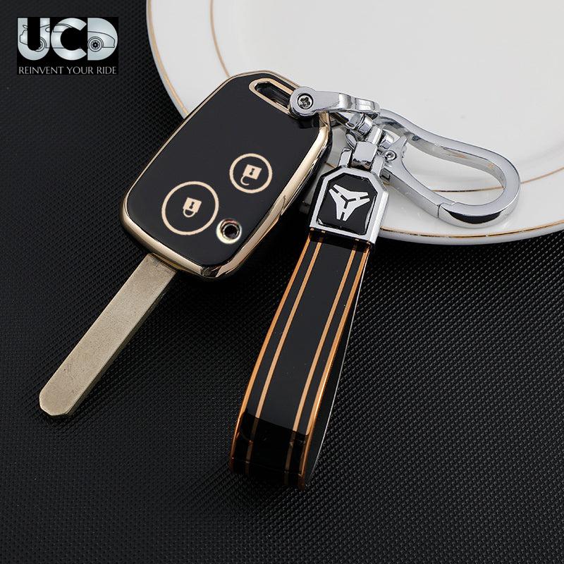 TPU Gold Series Car Key Cover With TPU Gold Key Chain For Honda Amaze