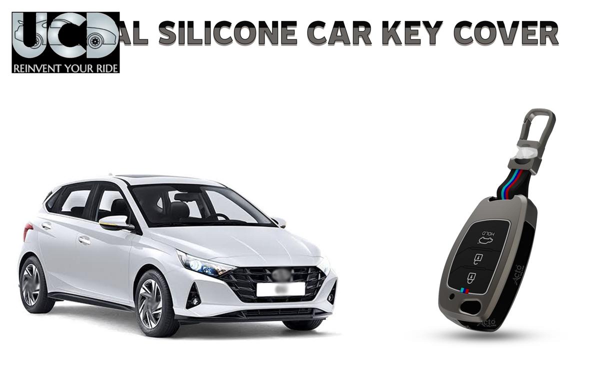 Car Key Cover Metal Silicone Compatible with Hyundai I-20