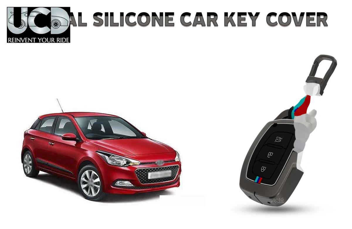 Car Key Cover Metal Silicone Compatible with Hyundai i20 Elite