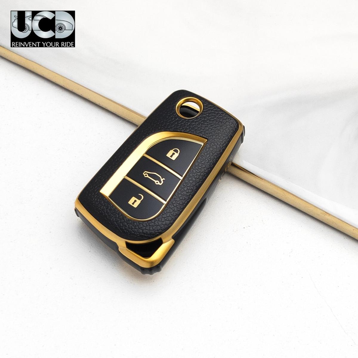 Car Key Cover TPU Leather Grain For Toyota Corolla