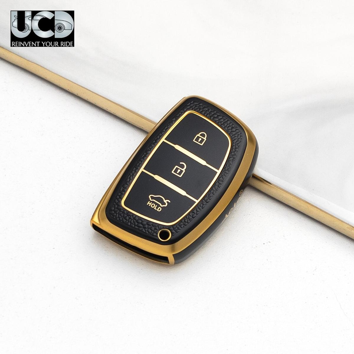 Car Key Cover TPU Leather Grain For Hyundai Aura