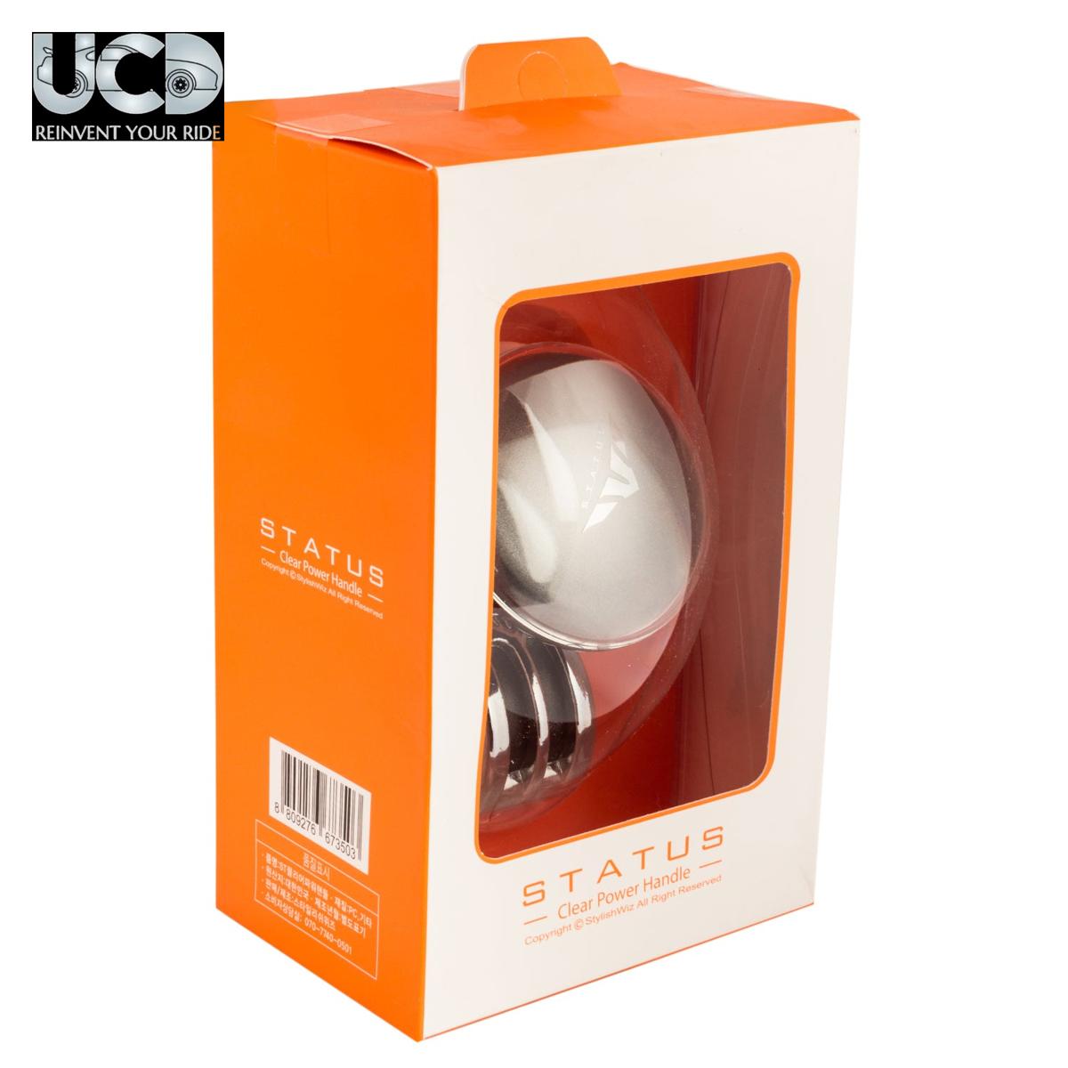 Status Clear Power Handle Car Steering Wheel Knob Spinner For Convenient Grip In Silver