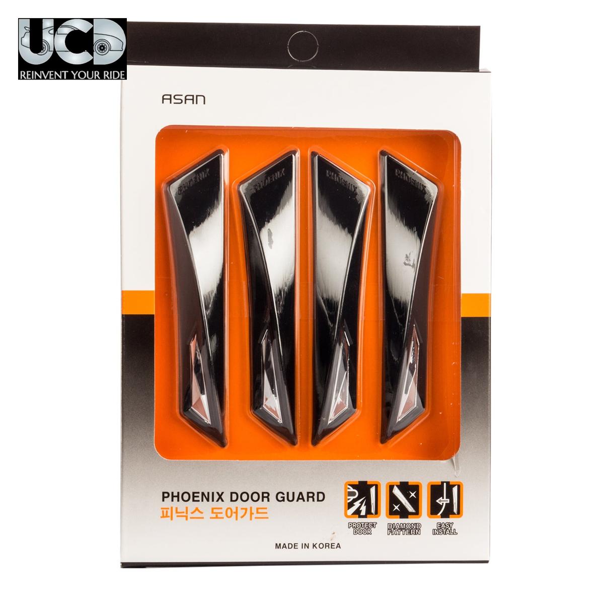 Car Phoenix Door Guard Edge Protector Set Of 4Pcs In Black