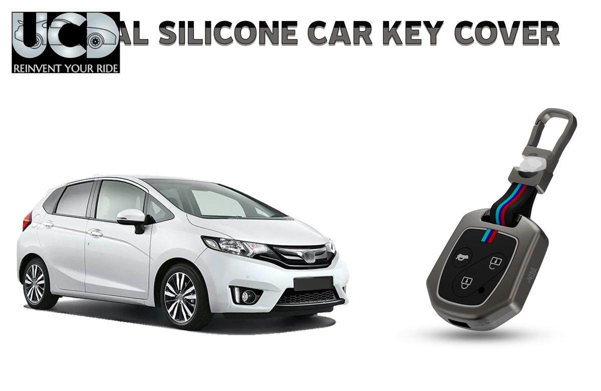Car Key Cover Metal Silicone Compatible with Honda Jazz