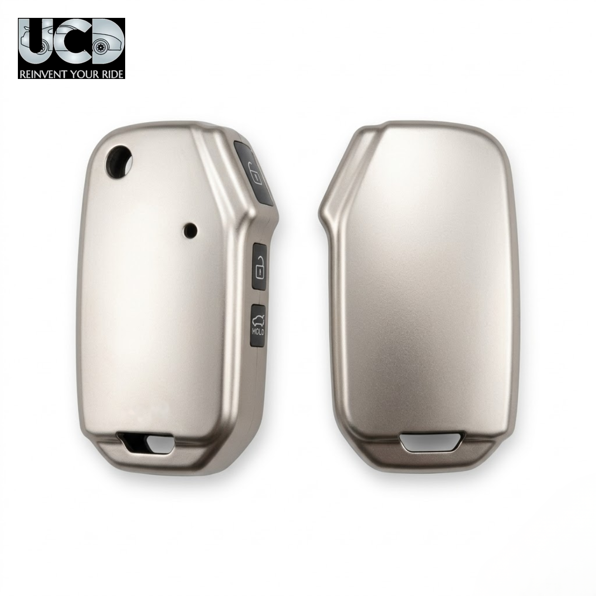 Chromium Gun Series Car Key Cover Compatible with Kia Seltos 2020, Sonet 2020 3 Button Flip Key | Premium Chrome Finish Hard Case | 360° Protection | Scratch Resistant | Keychain Included (Pack of 1)