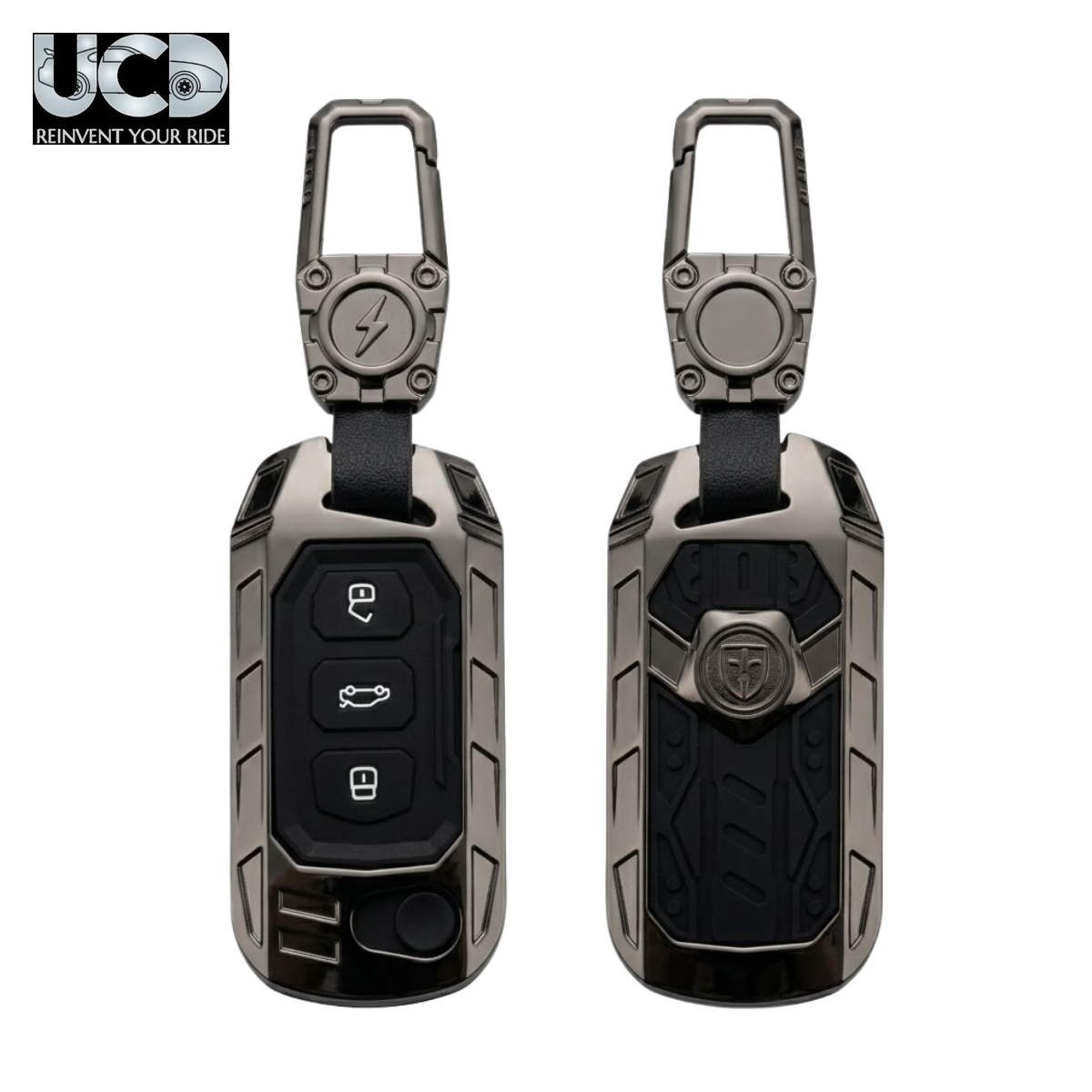 Car Key Cover Transformer Series Compatible for Mahindra Thar, Thar Roxx, Bolero, Marazzo, Scorpio, TUV300, XUV700, 3XO (3 Button Flip Key) | 360° Protection | Stylish Key Case with Keychain | Pack of 1