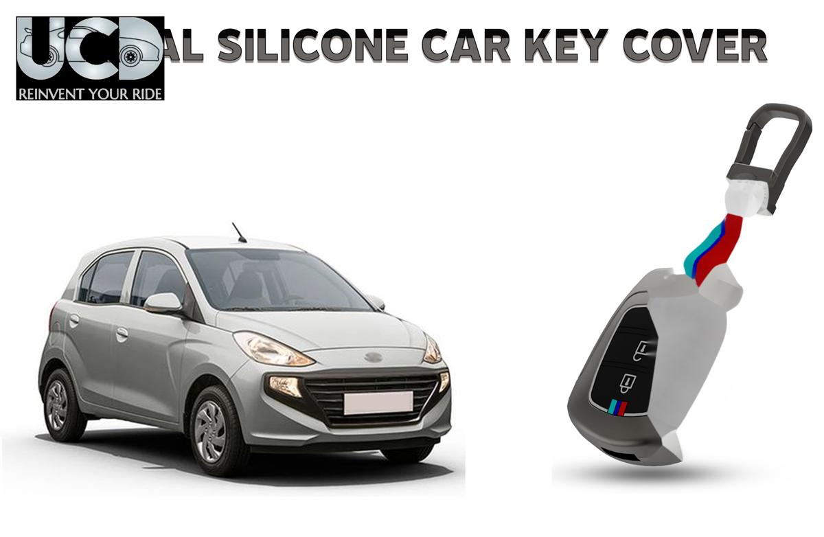 Car Key Cover Metal Silicone Compatible with Hyundai Santro