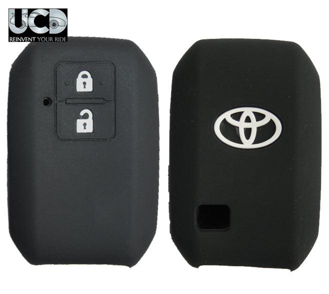 Silicone Black Key Cover Compatible with Toyota Glanza | Hyryder | Urban Cruiser 2 Button Smart Key Cover in Black Color Pack of 1 Pcs