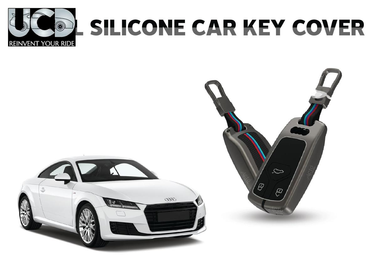 Car Key Cover Metal Silicone Compatible with Audi TT
