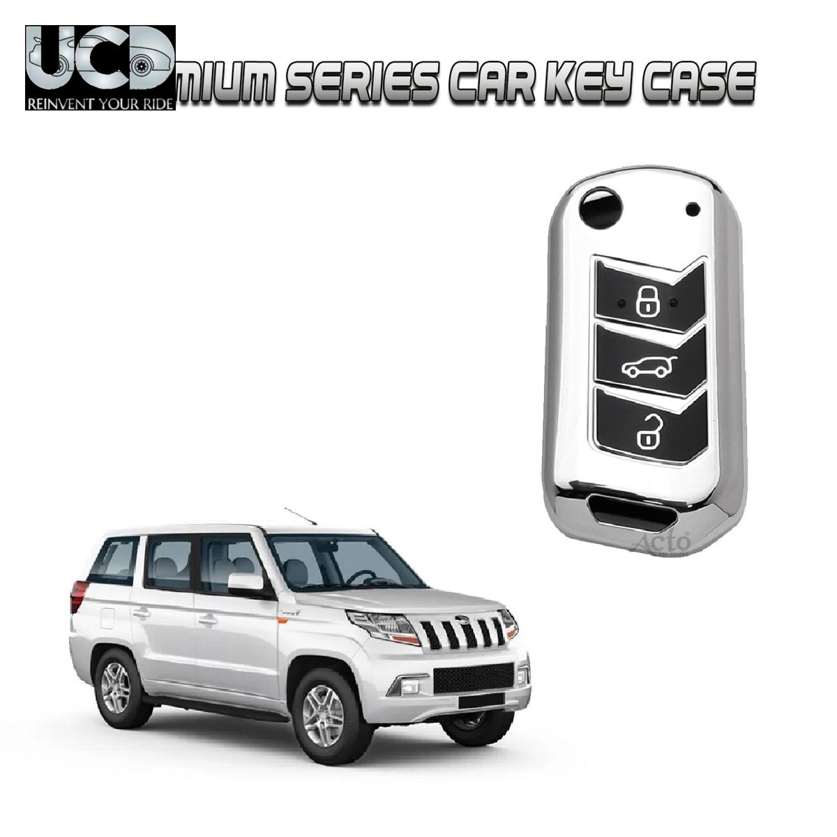 Car Key Cover Chromium Series Compatible with TUV 300 Plus
