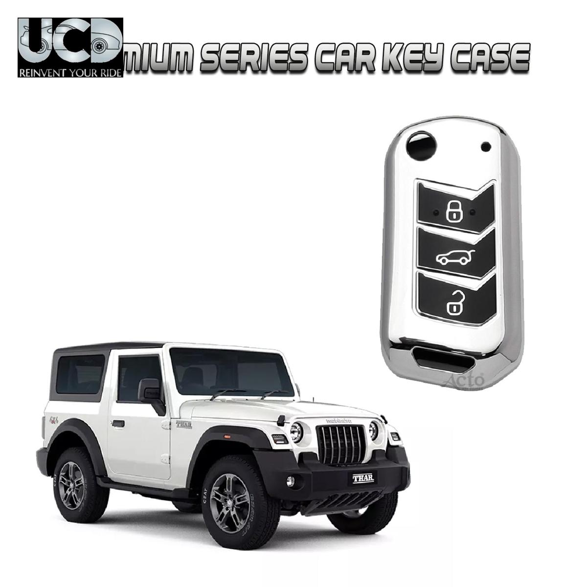 Car Key Cover Chromium Series Compatible with Thar 2020