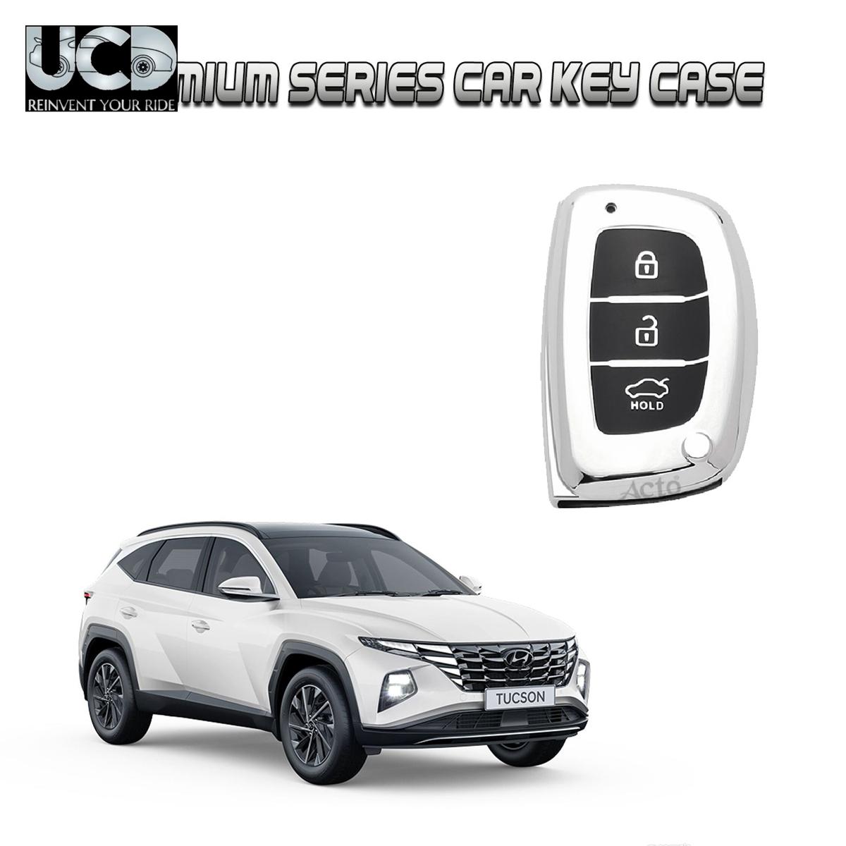 Car Key Cover Chromium Series Compatible with Tucson