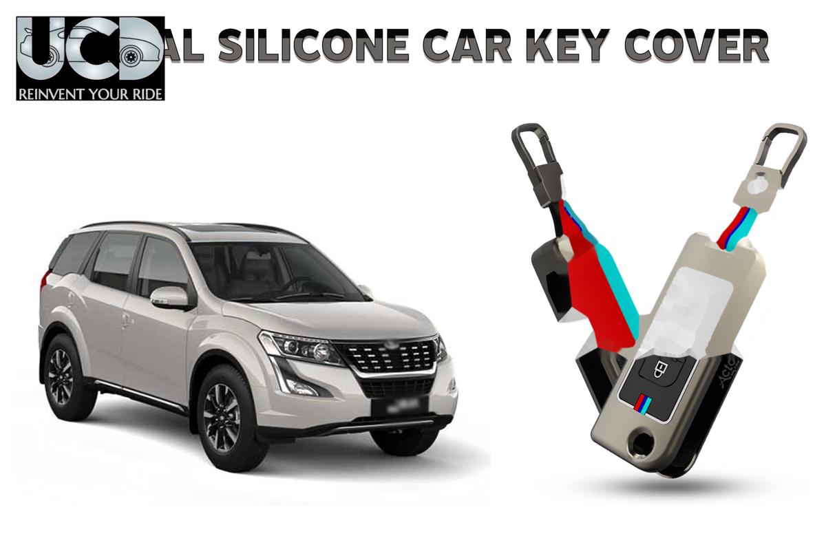 Car Key Cover Metal Silicone Compatible with Mahindra XUV 500
