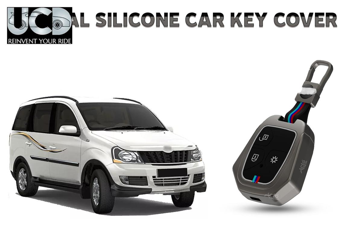 Car Key Cover Metal Silicone Compatible with Mahindra Xylo