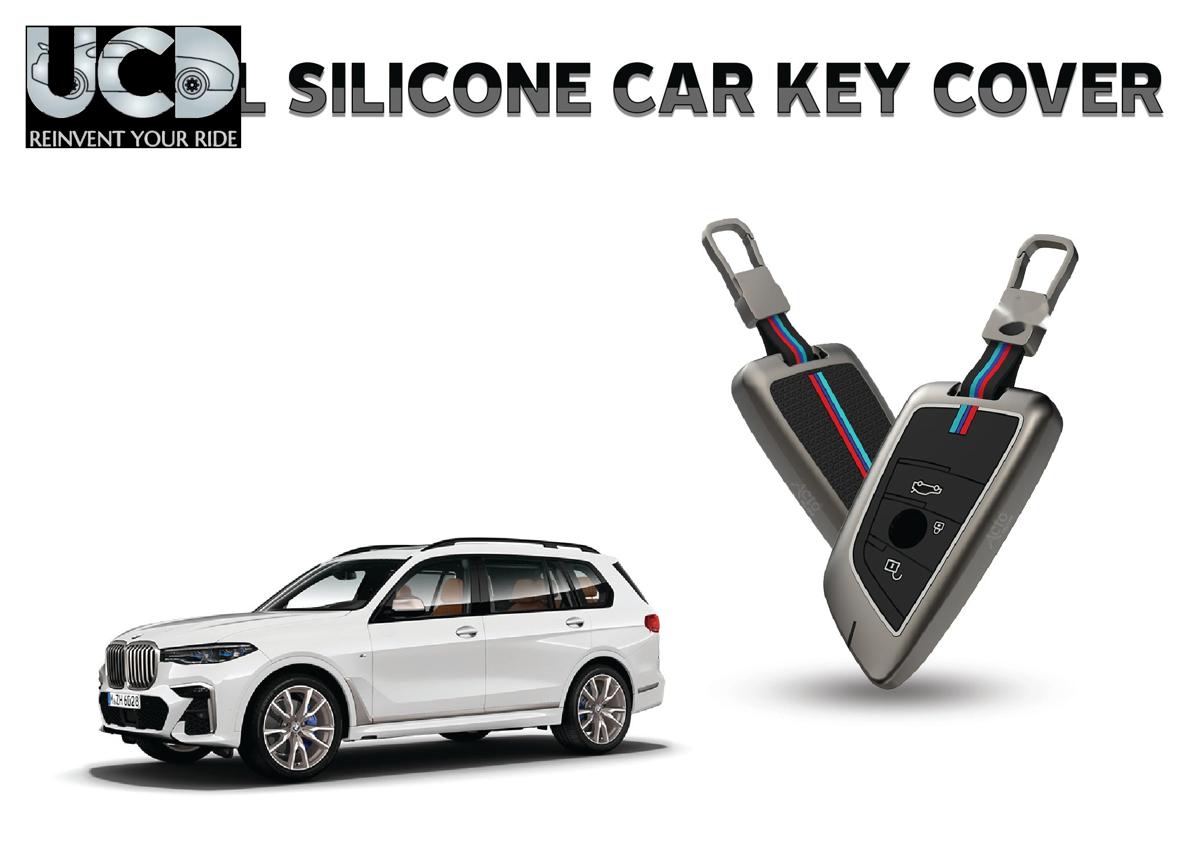 Car Key Cover Metal Silicone Compatible with BMW X Series