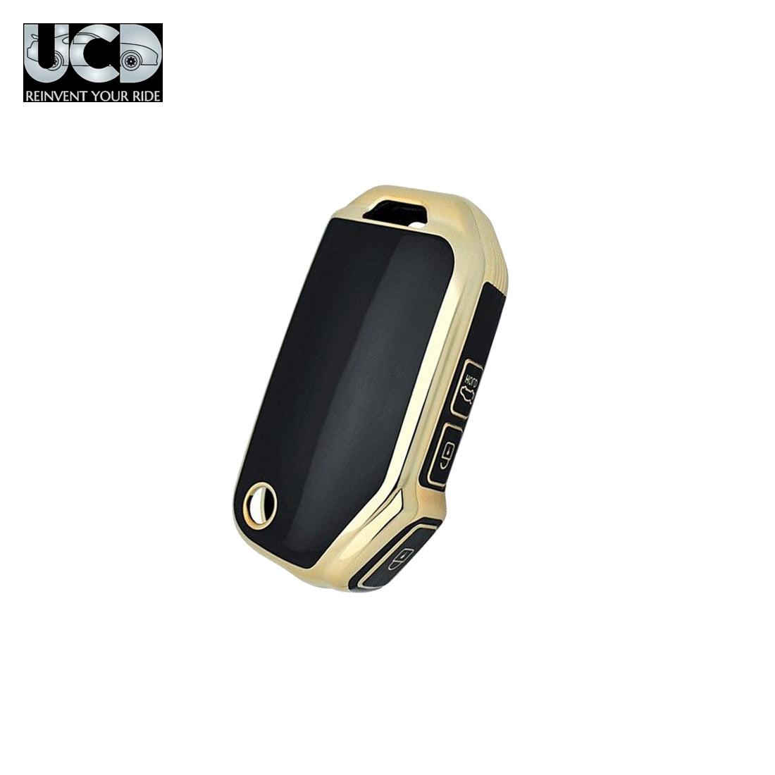 TPU Gold Series Car Key Cover For Kia Sonet 2020