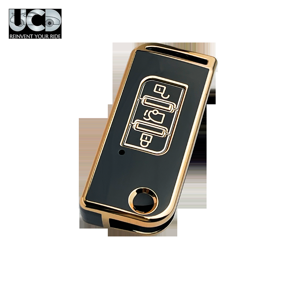 TPU Gold Series Car Key Cover For Mahindra XUV 500 Old
