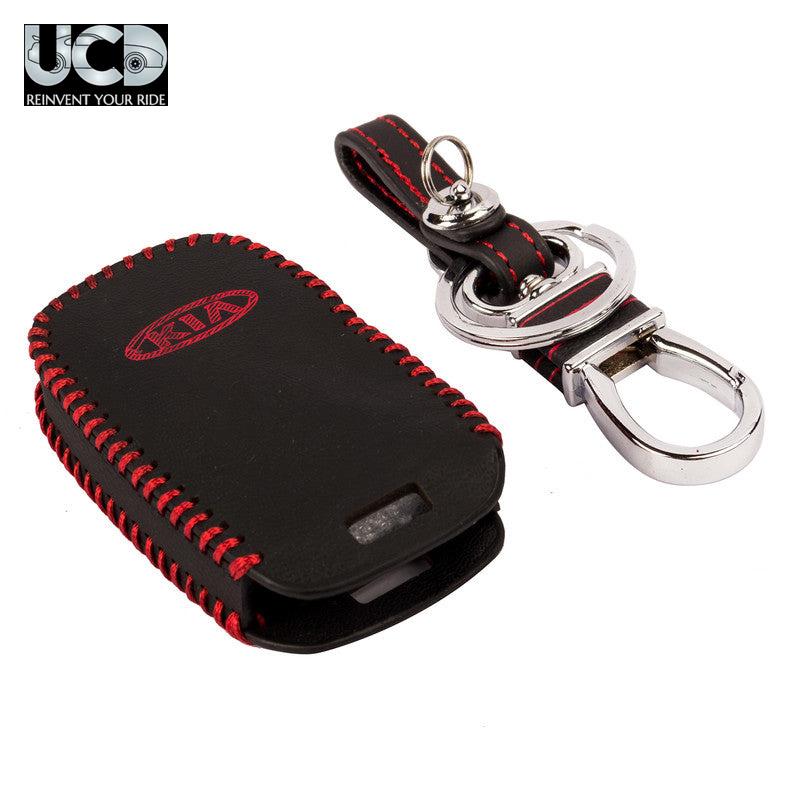 Leather Car Key Cover For Kia 4 Button Key