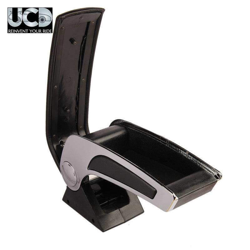 Trust Universal Car Center Armrest Console for All Cars, Chrome+Black, with Storage Space