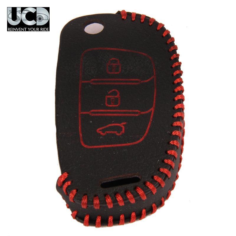 Leather Car Key Cover For Hyundai Grand I10 Flipkey