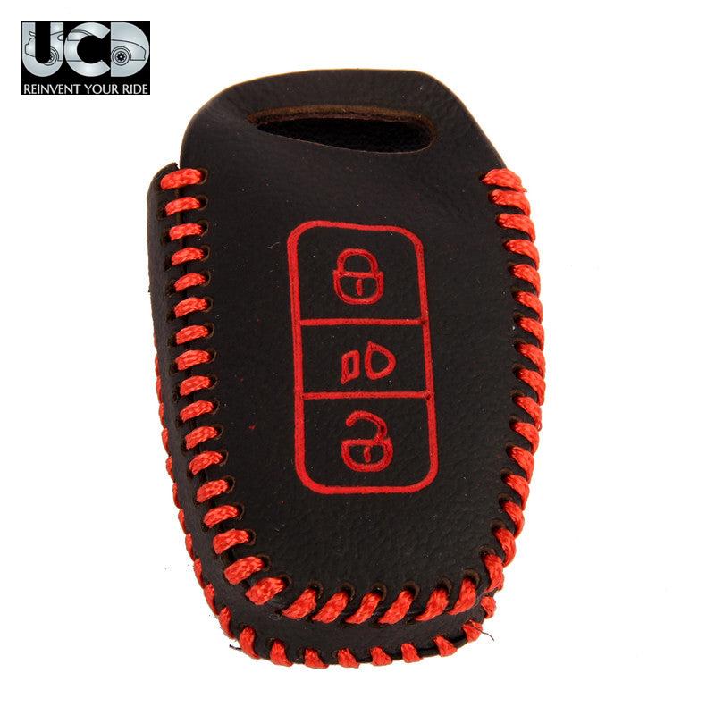 Leather Car Key Cover For Tata Aria 3 Button Key