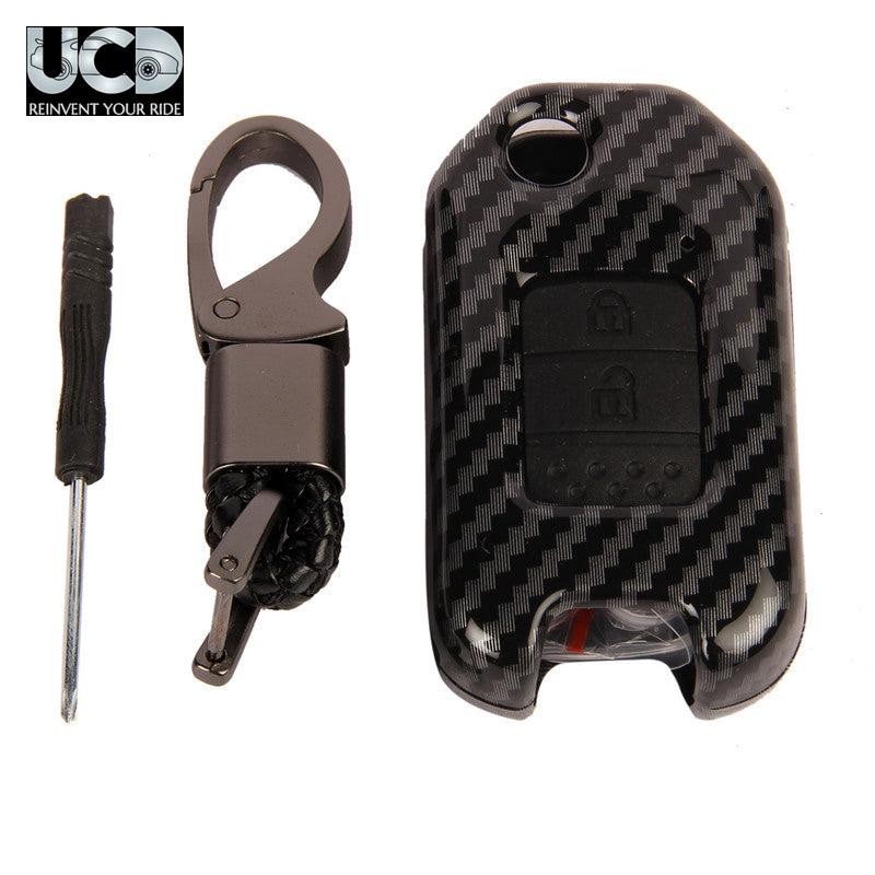 ABS Carbon Car Key Cover for Honda City New Flipkey