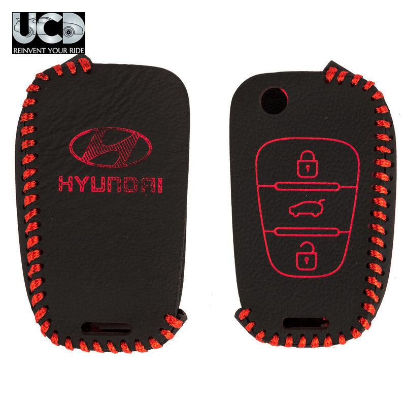 Leather Car Key Cover For Hyundai I20 Old