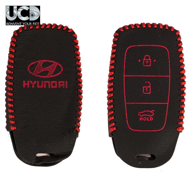 Leather Car Key Cover For Hyundai Verna 2017