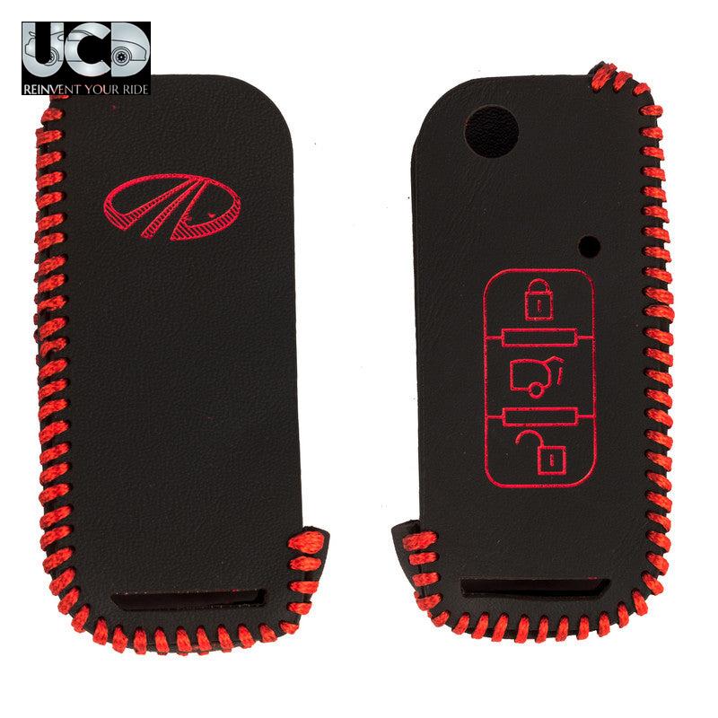 Leather Car Key Cover For Mahindra Xuv 500 Old