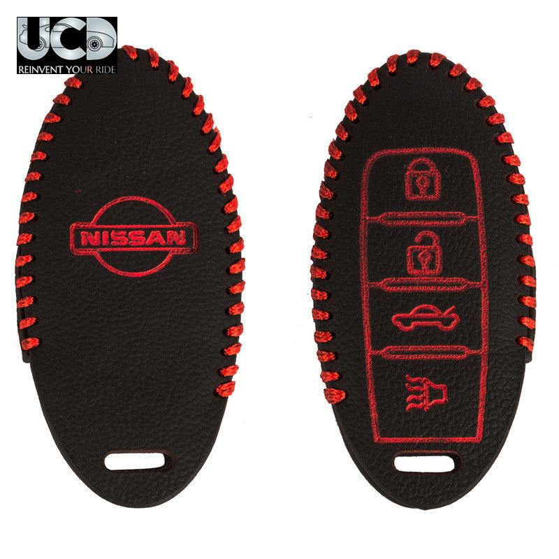 Leather Car Key Cover For Nissan Sunny 4 Button Key