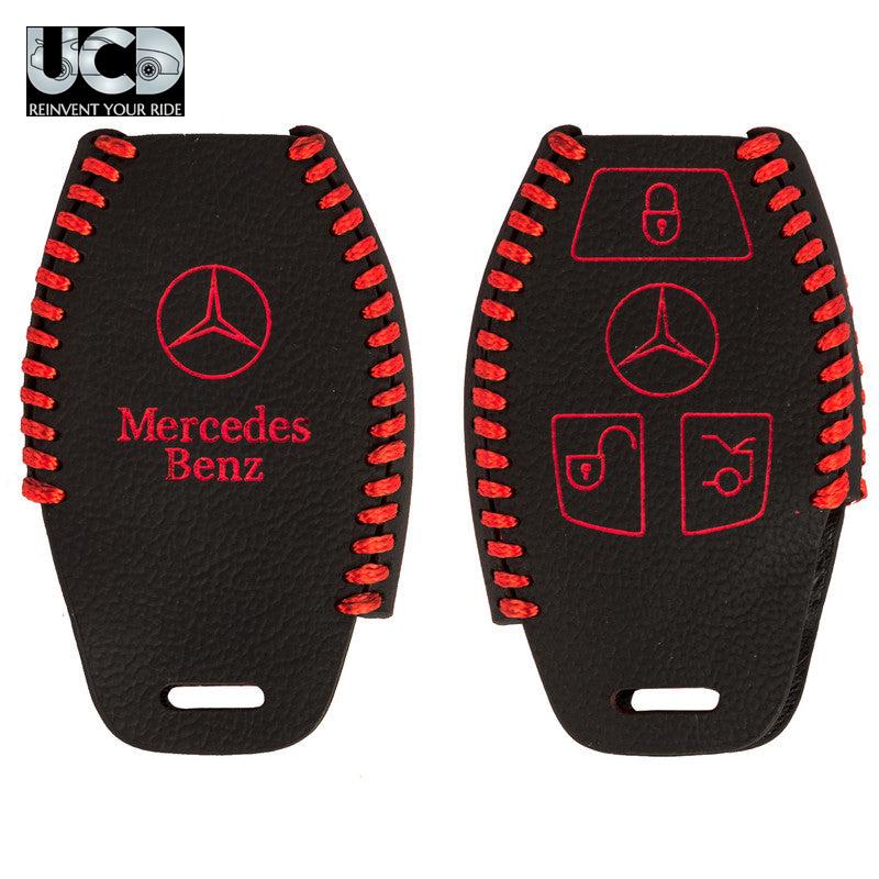 Leather Car Key Cover For Mercedes Benz Smart Key