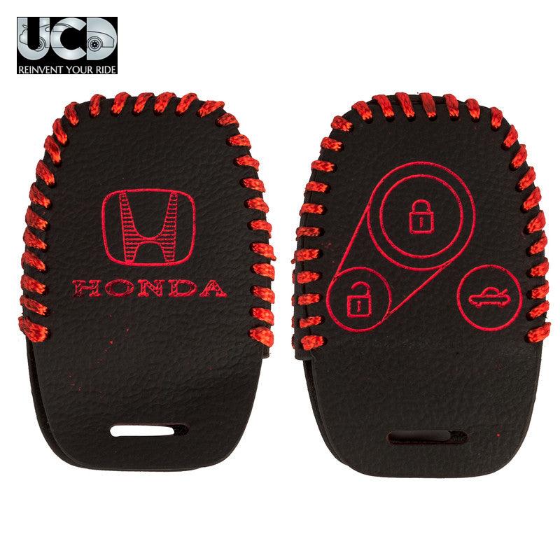 Leather Car Key Cover For Honda Amaze 3 Button Key