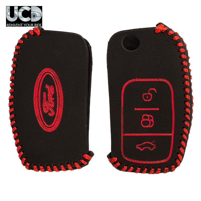 Leather Car Key Cover For Ford Ecosport Flipkey