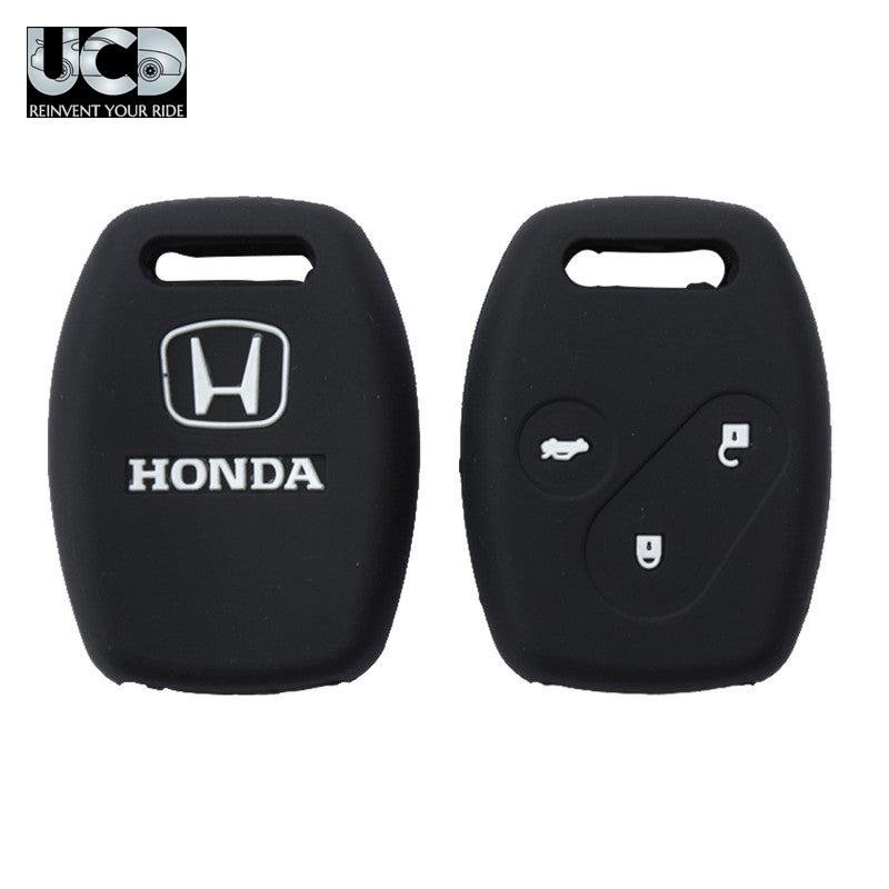 Silicone Car Key Cover for Honda Mobilio 3 Button Key Black
