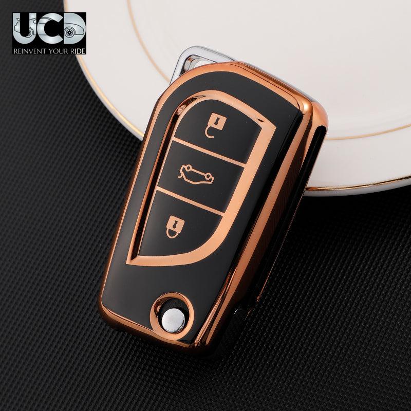 TPU Gold Series Car Key Cover For Toyota Corolla Altis